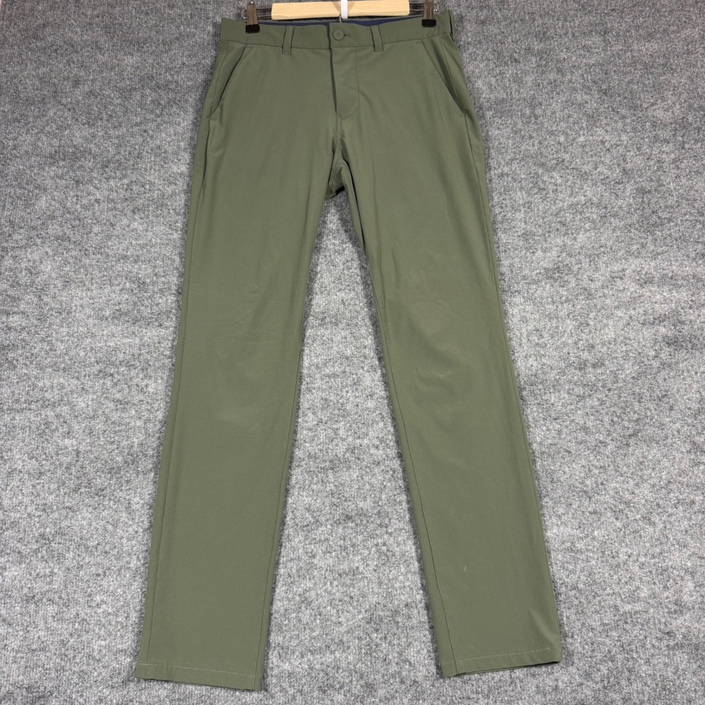 Mizzen+Main Helmsman Slim Chino Pants‎ Mens 29x30 Olive Green Polyester GUC